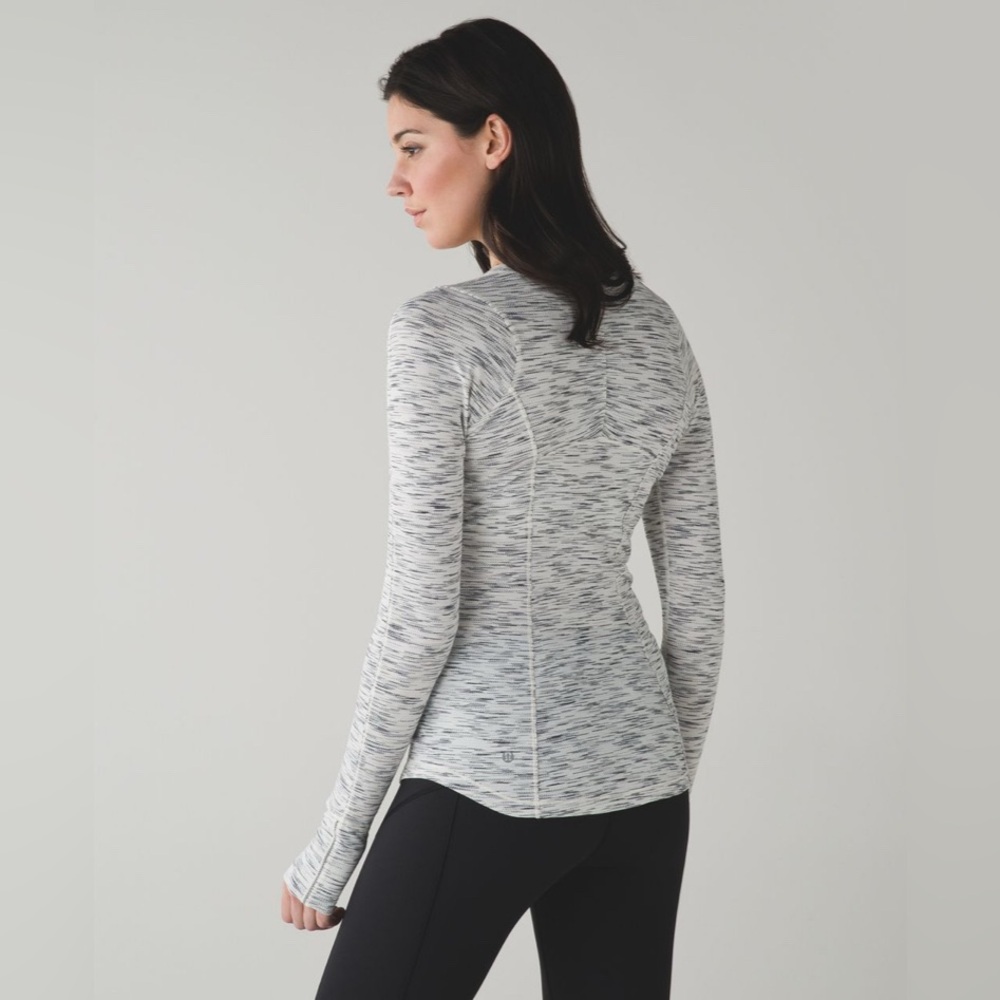 Lululemon 5 Mile Long Sleeve - Tiger Space Dye Black White - Picture 3 of 5